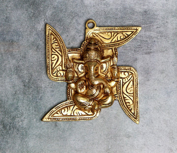 Brass Swastik Ganesh Wall hanging