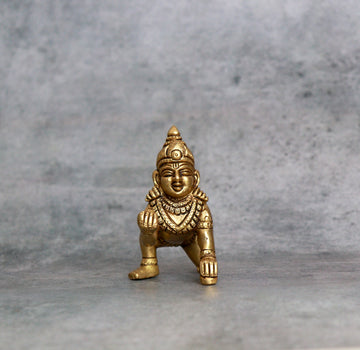 Brass Laddu Gopal idol