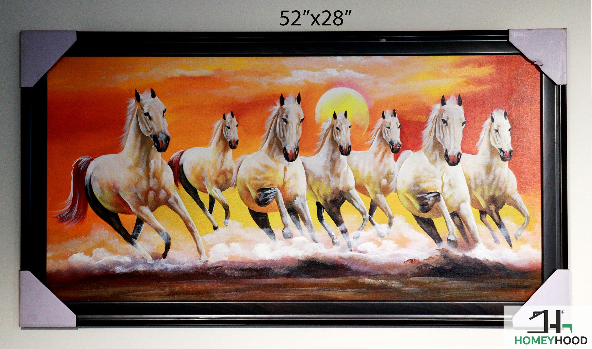 7 Running Horses Handmade Painting