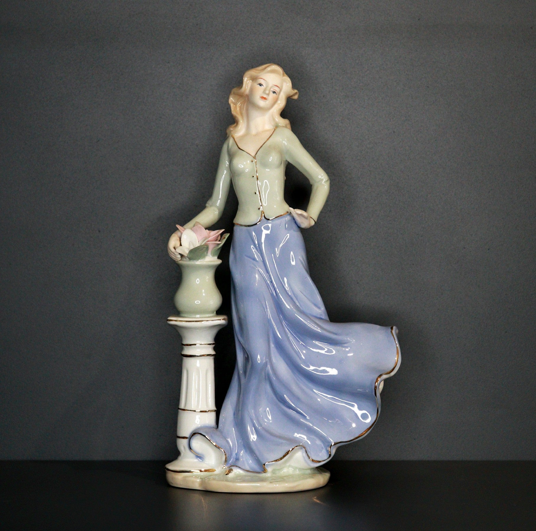 Victorian Lady Fine Porcelain Shopiece