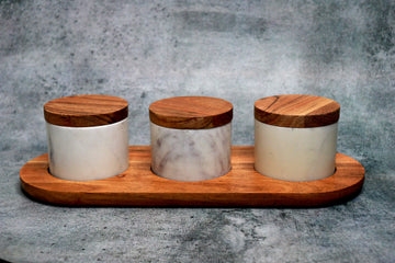 Marble Storage Container Set with Lid 