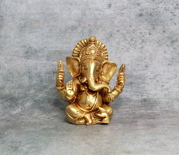 Brass Ganesha idol (4 Inches)