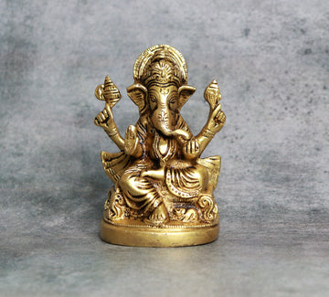 Brass Ganesha idol (5 Inches)