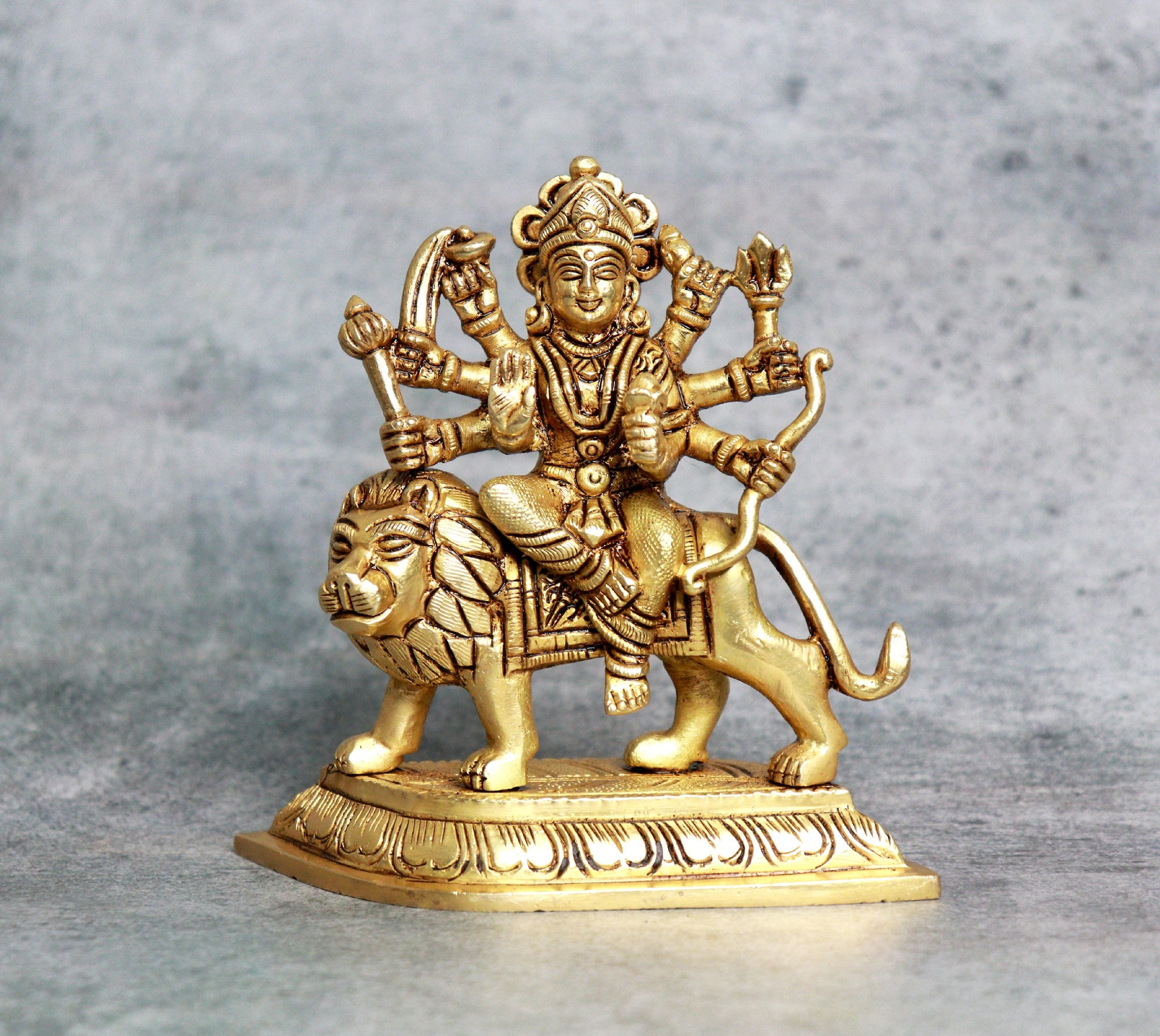 Brass Godess Durga Idol (5 inches)