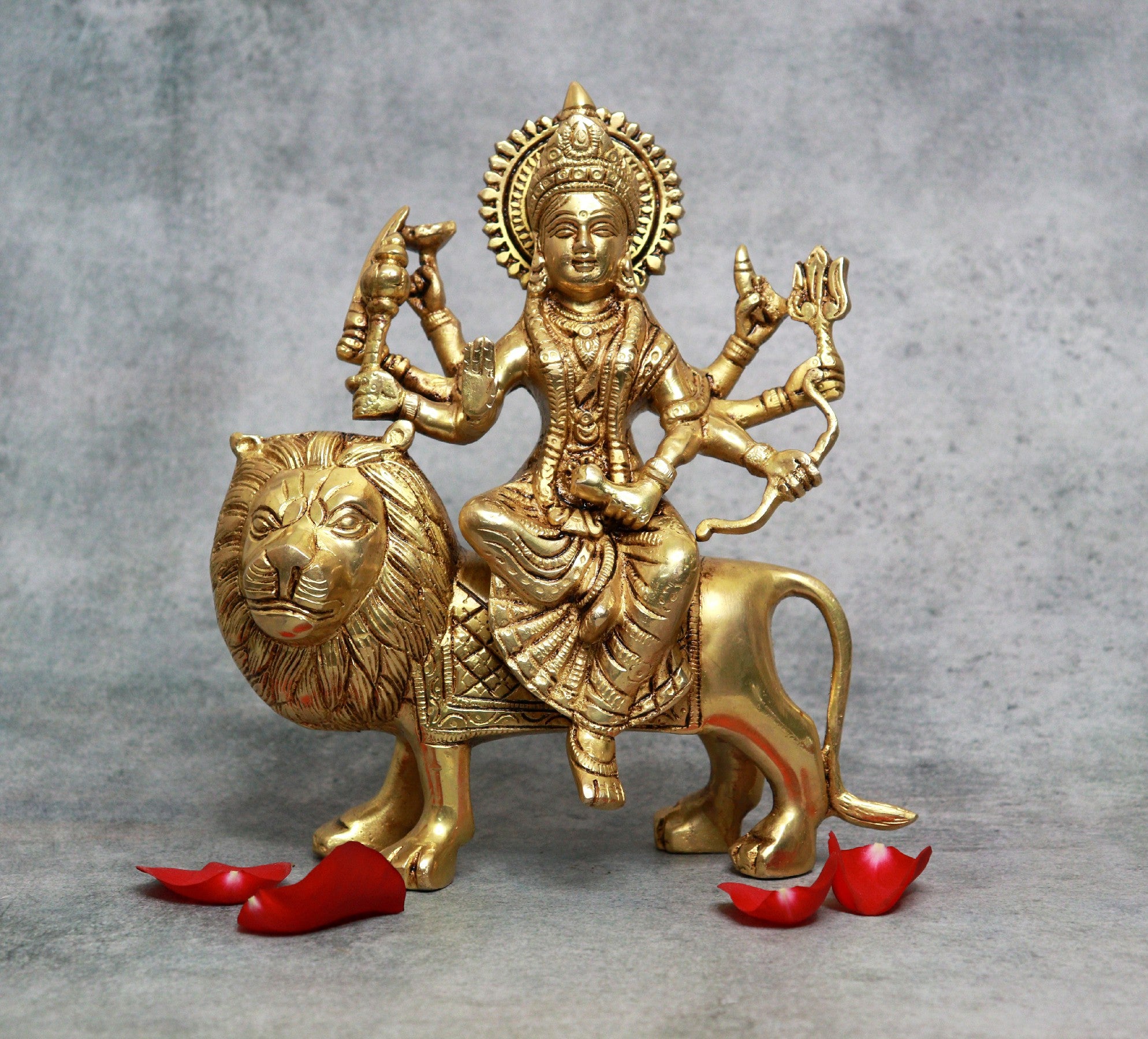 Brass Godess Durga Idol (9 inches)