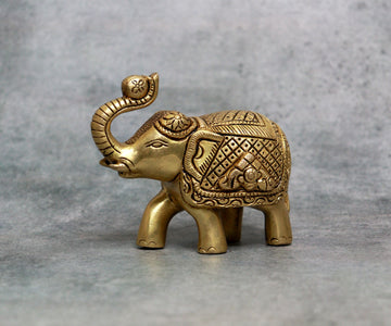 Brass Trunkup Elephant