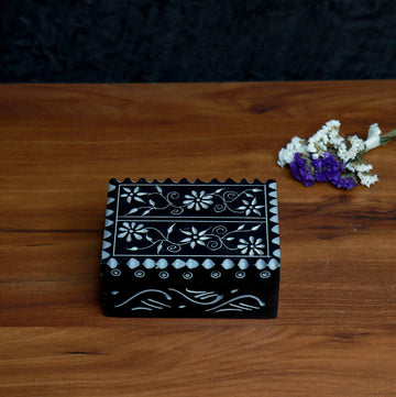 Soapstone Jewellery Box Paint work(3x4 Inches)