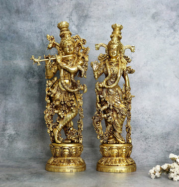 Brass Radha Krishna Idol set