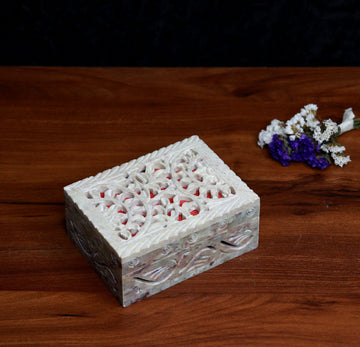 Soapstone Jewellery Box (3x4 Inches)