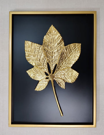 Leaf Mettalic Framed Wall Art