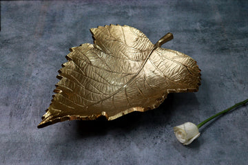 Golden Leaf Aluminium Platter Tray