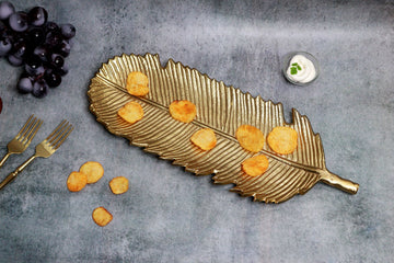 Stunning New Gold Leaf Aluminum Platter